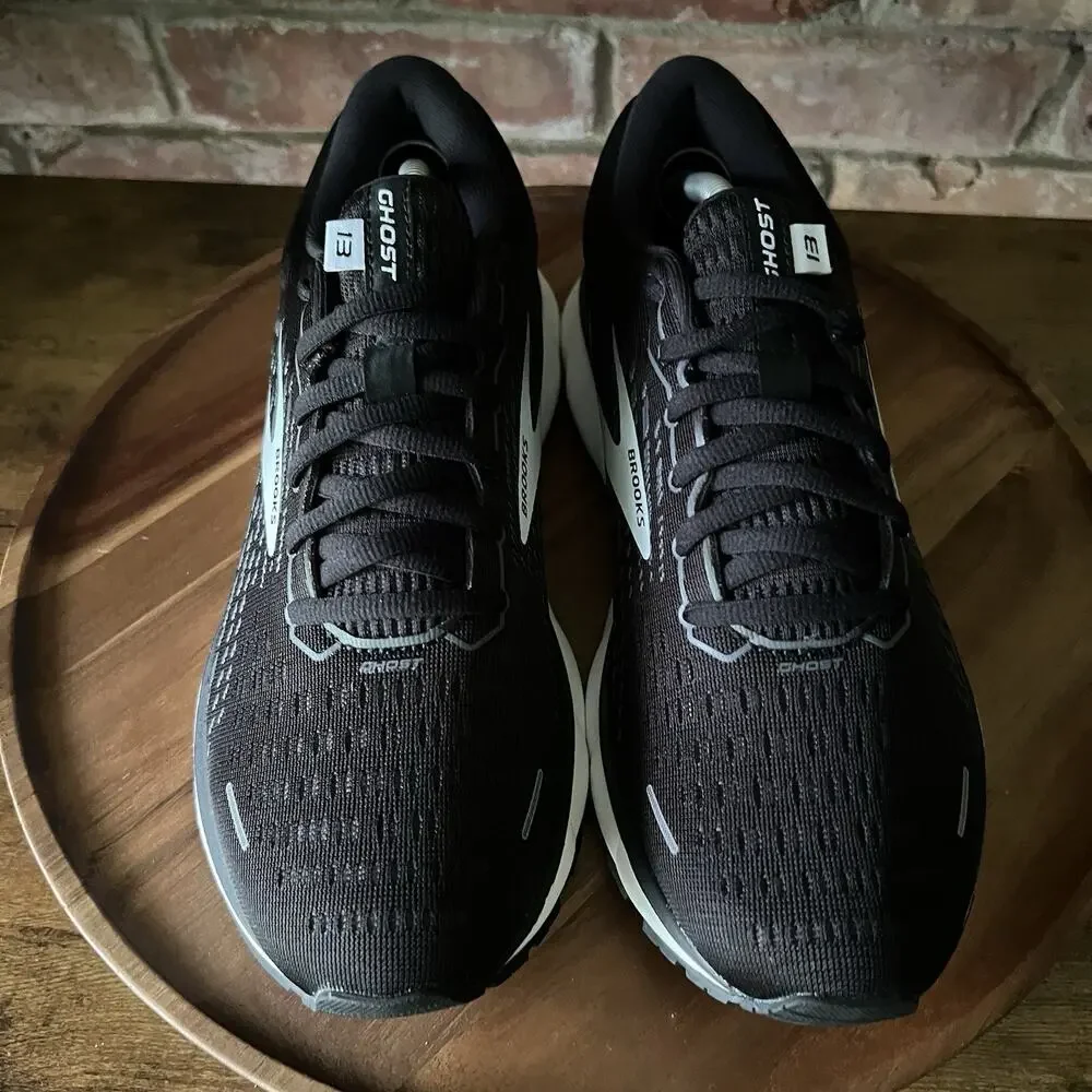 Brooks Ghost 13 Womens Size 9 Black White Neutral Cushion Running Shoes Sneakers
